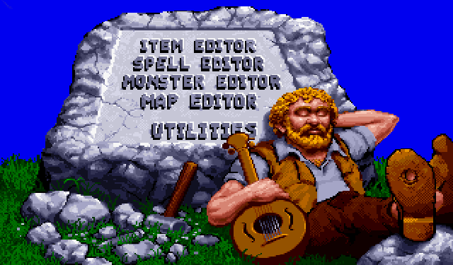 Amiga menu screen for The Bard's Tale Construction Set